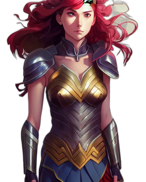 fantasy art, concept art, comic book art, pixel art, red, golden, dark, portrait transparent PNG cut-out