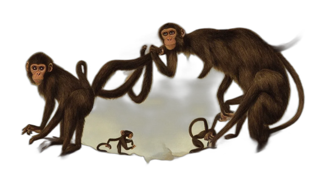concept art, monkey, sitting, giant transparent PNG cut-out