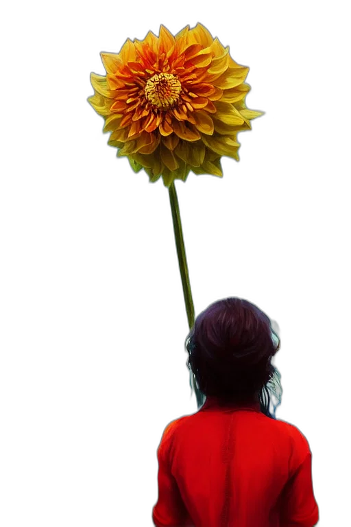 flower, staff, umbrella, crown, 3d render, photorealistic, oil painting, concept art transparent PNG cut-out