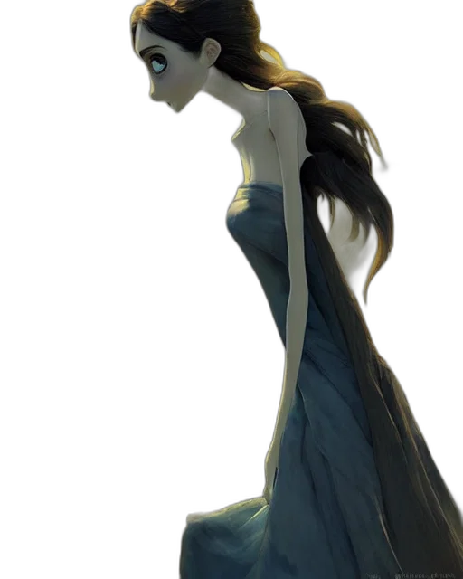 dress, staff, crown, concept art, fantasy art, 3d render, watercolor, underwater transparent PNG cut-out