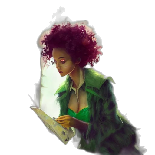 dress, fantasy art, concept art, comic book art, watercolor, underwater, fire, forest transparent PNG cut-out