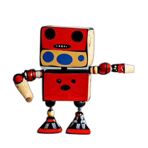 robot, staff, 3d render, concept art, pixel art, cartoon, artiste, intricate transparent PNG cut-out