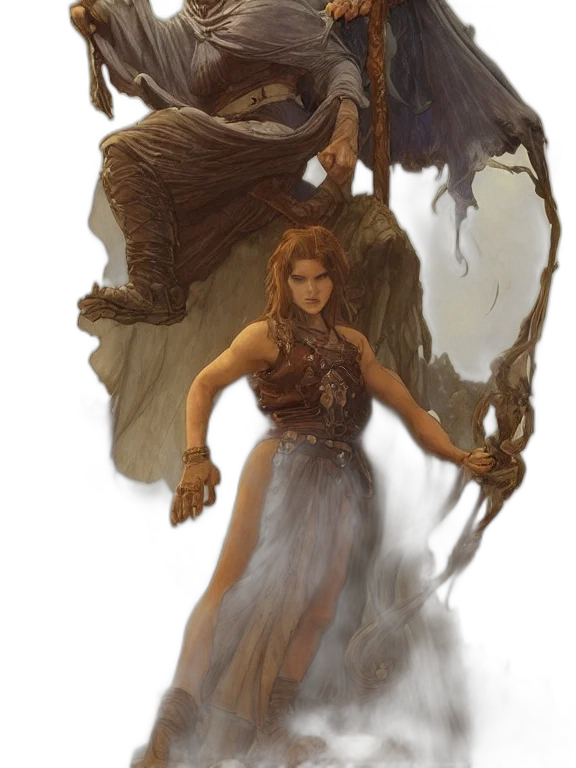 dragon, staff, fantasy art, concept art, comic book art, pixel art, fire, fog transparent PNG cut-out