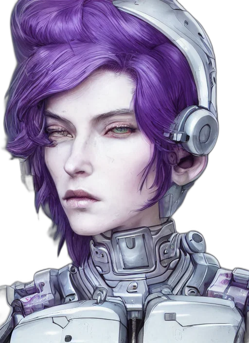 robot, face, cyberpunk, fantasy art, concept art, watercolor, pastel, blue transparent PNG cut-out