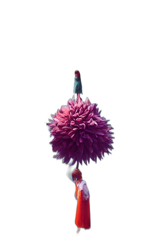 umbrella, flower, staff, hair, concept art, 3d render, fantasy art, photorealistic transparent PNG cut-out