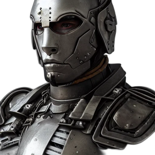 robot, 3d render, concept art, photorealistic, cyberpunk, realistic, detailed, portrait transparent PNG cut-out