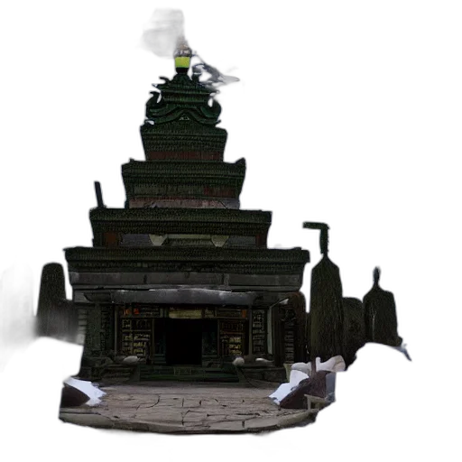 crown, building, hat, robot, 3d render, concept art, photorealistic, pixel art transparent PNG cut-out
