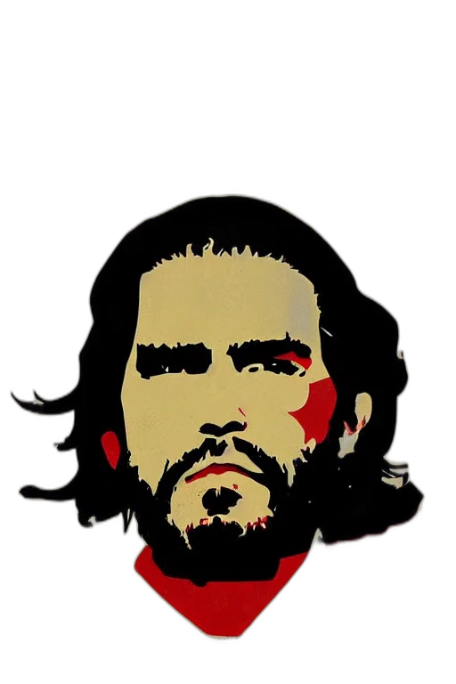 face, cartoon, comic book art, pixel art, photorealistic, red, guerrillero, heroico transparent PNG cut-out