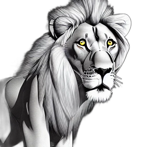 animal, crown, photorealistic, pencil sketch transparent PNG cut-out