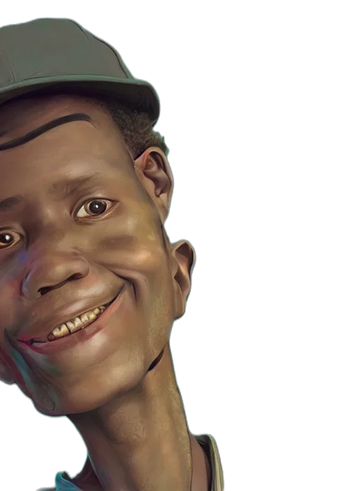 face, hat, photorealistic, concept art, 3d render, cartoon, colourful, caricature transparent PNG cut-out