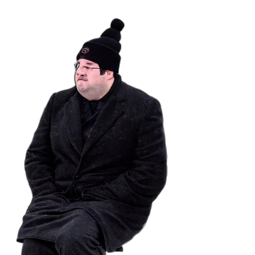 hat, jacket, staff, creature transparent PNG cut-out