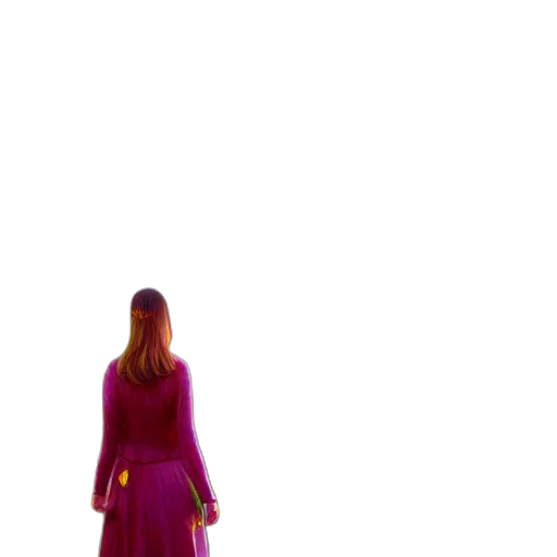 dress, jacket, hair, robot, 3d render, concept art, vaporwave, pixel art transparent PNG cut-out