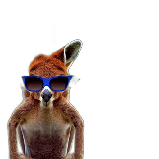animal, creature, hat, staff, 3d render, vaporwave, concept art, photorealistic transparent PNG cut-out