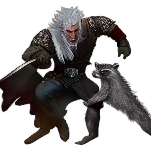 animal, creature, staff, sword transparent PNG cut-out