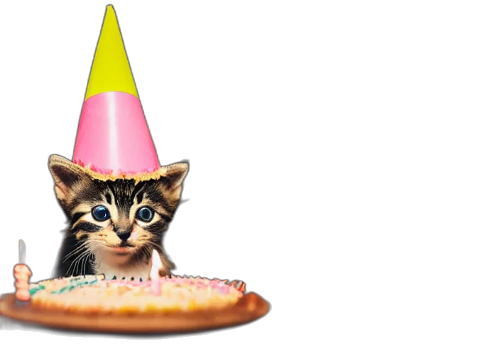hat, photo, kitten, wearing transparent PNG cut-out