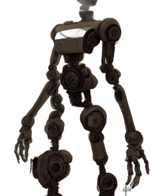 robot, staff, weapon, creature transparent PNG cut-out