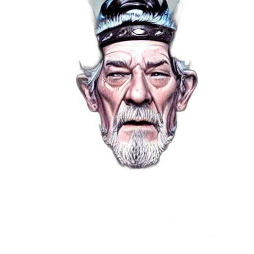 crown, face, hat, staff transparent PNG cut-out