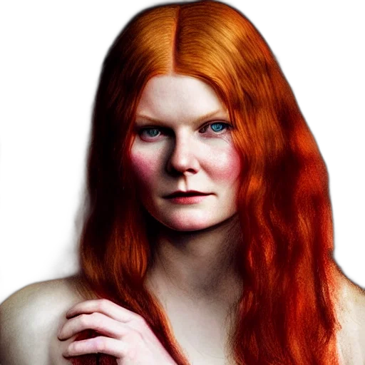 hair, face, dress, photorealistic, red, majestic, gracious, regal transparent PNG cut-out