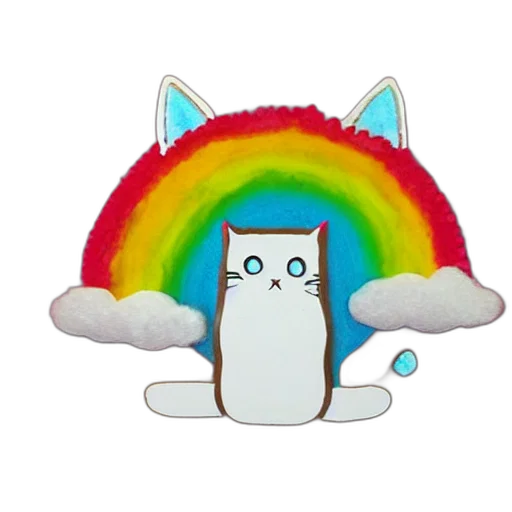 hat, staff, umbrella, pixel art, vaporwave, pastel, poptart, cat transparent PNG cut-out