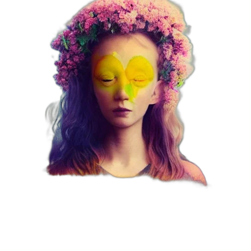 mask, face, crown, flower transparent PNG cut-out