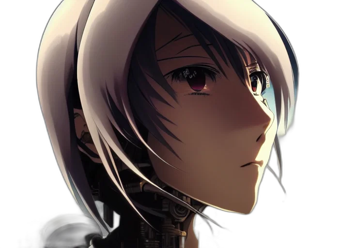 robot, face, mask, weapon, anime, pixel art, photorealistic, concept art transparent PNG cut-out