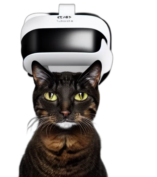 robot, animal, hat, photorealistic, photo, cat, wearing, white transparent PNG cut-out
