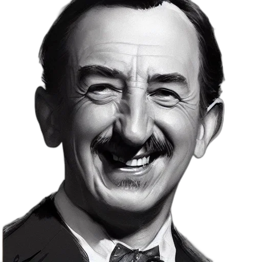 face, cartoon, photorealistic, comic book art, concept art, photo, walt, disney transparent PNG cut-out