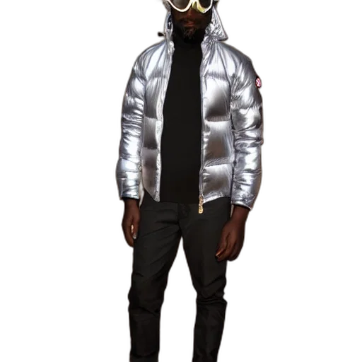 jacket, mask, robot, concept art, cyberpunk, 3d render, monochrome, photo transparent PNG cut-out