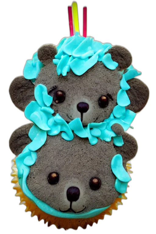 cupcake, koala, happy, birthday transparent PNG cut-out