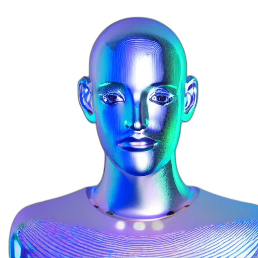 robot, face, mask, creature, 3d render, vaporwave, cyberpunk, concept art transparent PNG cut-out