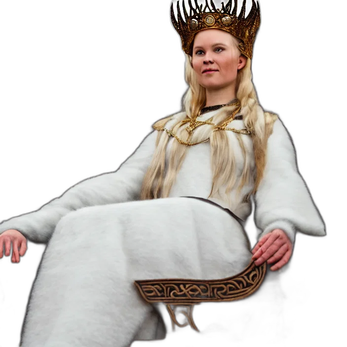 crown, dragon, staff, dress transparent PNG cut-out