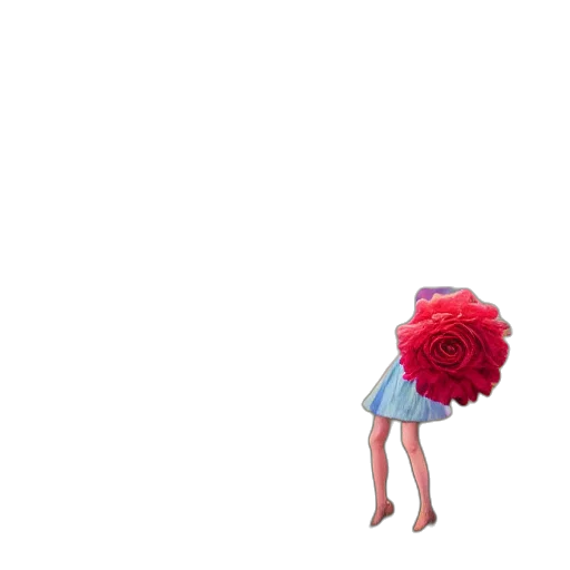 flower, dress, creature, umbrella, 3d render, vaporwave, pixel art, concept art transparent PNG cut-out