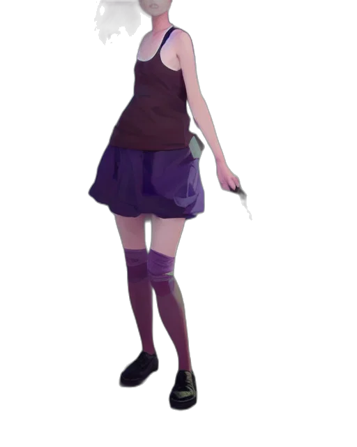 dress, staff, creature, weapon transparent PNG cut-out