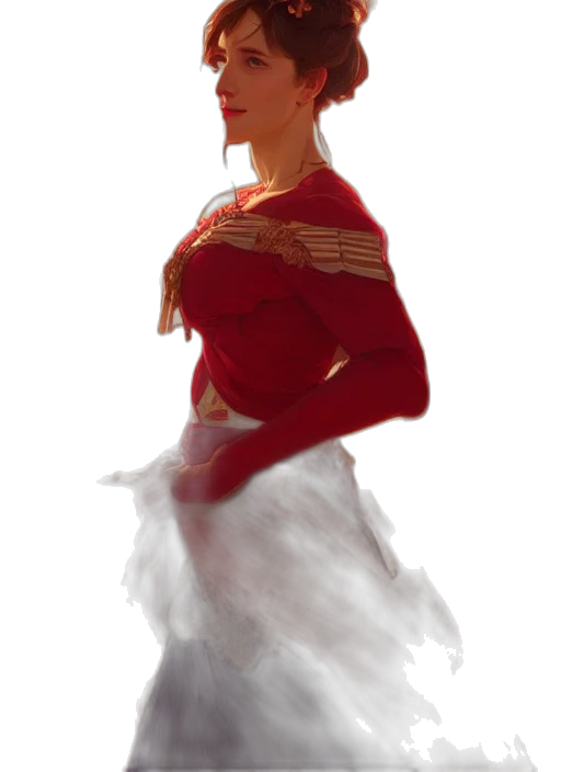 dress, crown, staff, hat, concept art, 3d render, fantasy art, watercolor transparent PNG cut-out