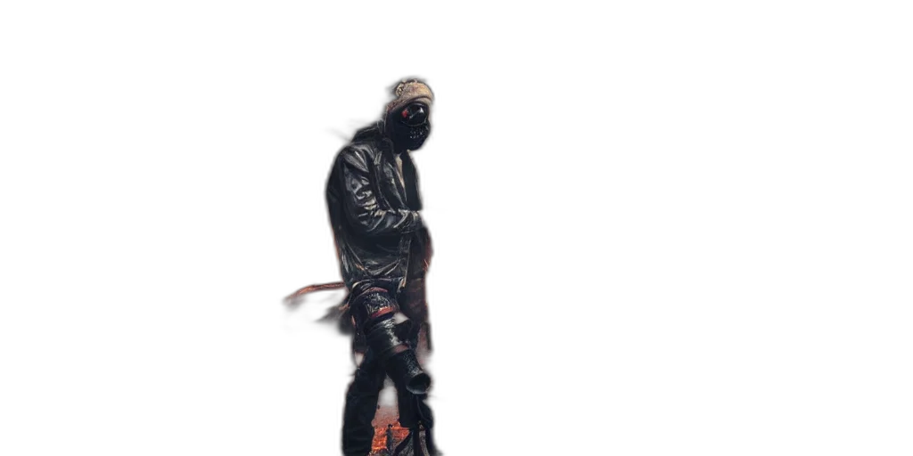 jacket, mask, animal, creature, concept art, 3d render, pixel art, photorealistic transparent PNG cut-out