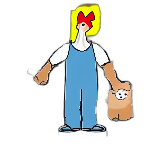 animal, staff, creature, cartoon, pixel art, concept art, comic book art, prisoner transparent PNG cut-out