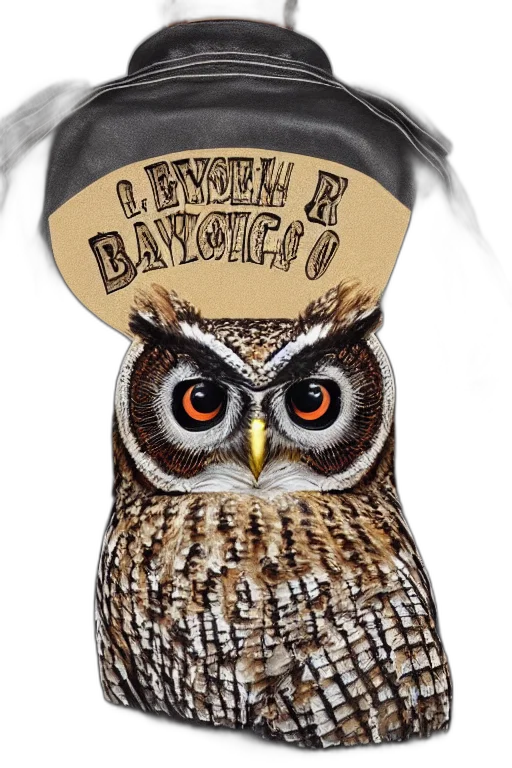 owl, biker, gang, jacket transparent PNG cut-out