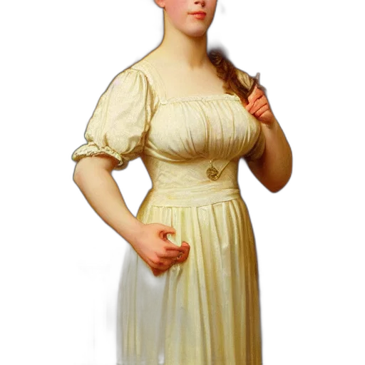 dress, staff, jewelry, face transparent PNG cut-out