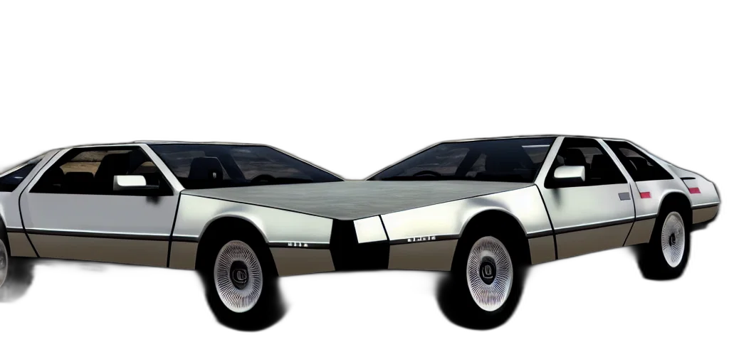 car, robot, 3d render, concept art, photorealistic, vaporwave, dmc, delorean transparent PNG cut-out
