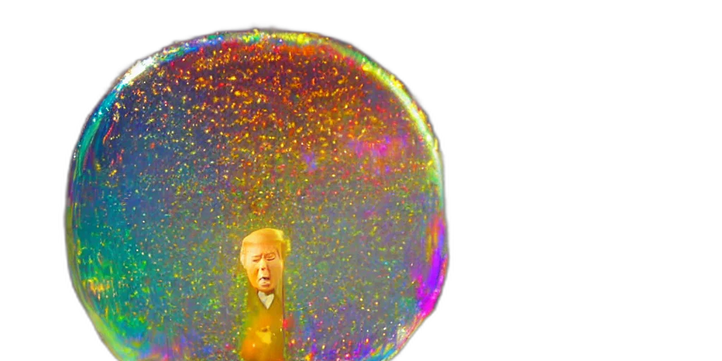 hair, outer space, golden, donald, trump, head, stuck, inside transparent PNG cut-out