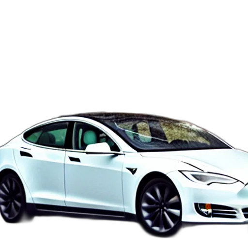 car, 3d render, concept art, photorealistic, cloudy, day, tesla, street transparent PNG cut-out