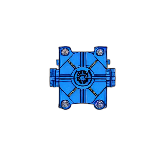 jewelry, robot, umbrella, weapon, 3d render, pixel art, blue, detailed transparent PNG cut-out
