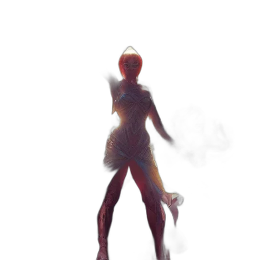 dress, robot, staff, creature transparent PNG cut-out