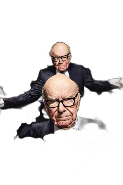 face, concept art, comic book art, cartoon, photorealistic, rupert, murdoch, many transparent PNG cut-out