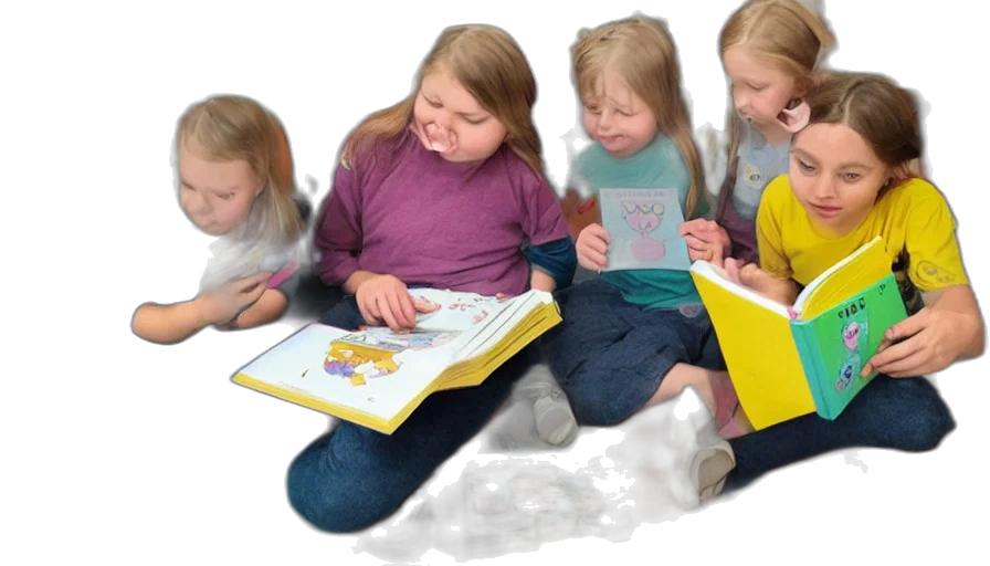 kindergarten, teacher, reading, megg transparent PNG cut-out