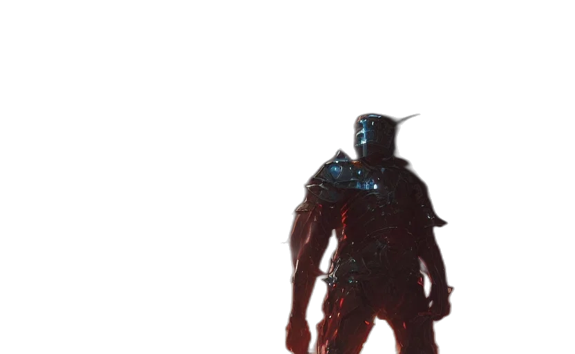 robot, creature, mask, sword transparent PNG cut-out