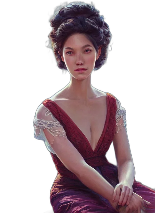 dress, crown, jewelry, face transparent PNG cut-out