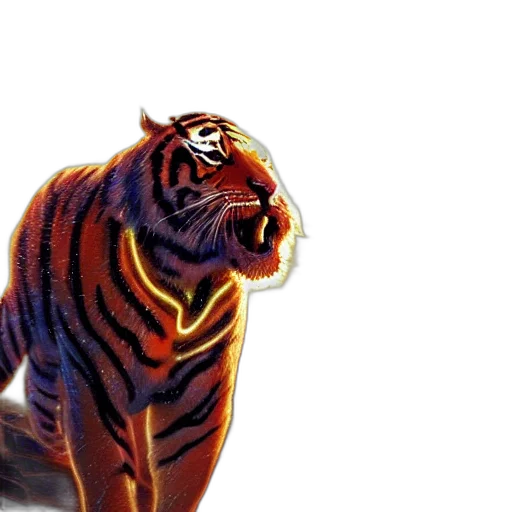 animal, creature, jewelry, 3d render, photorealistic, concept art, fantasy art, tiger transparent PNG cut-out