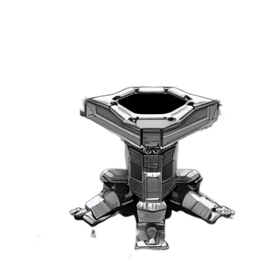 robot, crown, jewelry, weapon, 3d render, concept art, outer space, technological transparent PNG cut-out