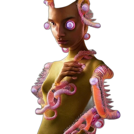 robot, creature, staff, animal, concept art, 3d render, cyberpunk, fantasy art transparent PNG cut-out